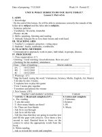 giáo án Tiếng Anh lop 4 tuần 14