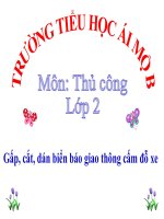 Thủ công 2 - Tuần 17 - Cắt dán biển báo giao thông cấm đõ xe