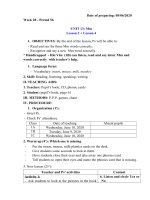 GIÁO ÁN TIẾNG ANH LỚP 1 - TUẦN 28