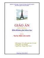 GIÁO ÁN KHÁM PHÁ: TÌM HIỂU VỀ NƯỚC- MẪU GIÁO LỚN