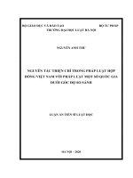 Luận án tiến sĩ nguyên tắc thiện chí trong pháp luật hợp đồng việt nam với pháp luật một số quốc gia dưới góc độ
