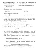 ĐỀ THI HỌC KÌ I MÔN TOÁN KHỐI 11 NĂM HỌC 2011 - 2012