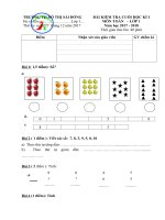 Đề KTĐK - Cuối kì 1 - Toán 1 - TH ĐT Sài Đồng - 2017 - 2018