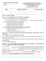 Đề KT khối 4 - Cuối HK I - Môn Sử - Địa - Năm học 2019 - 2020