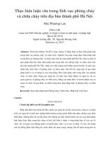 Thực hiện luận văn trong lĩnh vực phòng cháy  và chữa cháy trên địa bàn thành phố Hà Nội