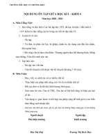 Nội dung ôn tập lớp 4 giữa  HKI năm học 2020-2021