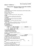 GIÁO ÁN TIẾNG ANH LỚP 4 - TUẦN 29