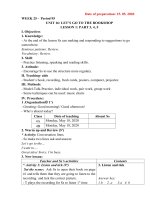 GIÁO ÁN TIẾNG ANH LỚP 4 - TUẦN 25