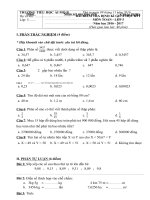 Đề kiểm tra định kì - Giữa học kì I -  Khối 5 - Môn Toán - Năm học 2016 - 2017