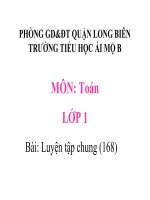BGĐT - TOÁN 1 - TUẦN 31 - LUYỆN TẬP CHUNG (T168)