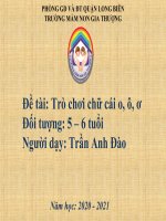 BGTT: tháng 9- LQCC: Trò chơi với chữ o,ô,ơ _ GV: Trần Anh Đào