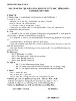 Nội dung ôn tập cuối học kì II - Năm học 2019 -2020 - Khối 4