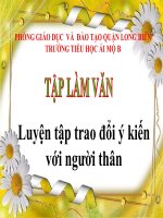 Tiếng Việt 4 -Tuan 9 - TLV.  Luyen tap trao doi y kien voi nguoi than