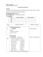 Giáo án Tiếng Anh 4- Tuần 1