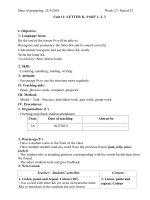 giáo án Tiếng Anh lớp 1 tuần 27