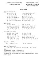 Nội dung ôn tập các môn khối 6 tuần 7