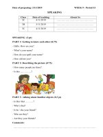 giáo án Tiếng Anh lớp 3 tuần 9