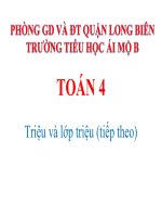 Toán 4 - Tuần 3 - Triệu và lớp triệu (tiếp)