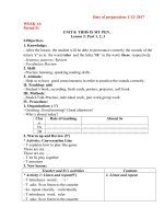 giáo án Tiếng Anh tuần 14