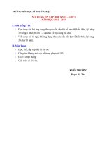 Nội dung ôn tập cuối học kì II - Năm học 2016 - 2017 - Khối 1