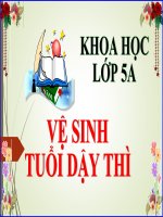 Khoa học 5- Bài 8: Vệ sinh ở tuổi dậy thì