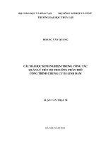 (Luận văn thạc sĩ) - Các bài học kinh nghiệm trong công tác quản lý tiến độ thi công phần thô công trình chung cư D2 - Linh Đàm