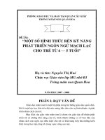 Một số biện pháp rèn kĩ năng phát triển ngôn ngữ cho trẻ 4 - 5 tuổi.