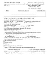 Đề KT khối 4 - Cuối HK I - Môn Khoa học - Năm học 2019 - 2020