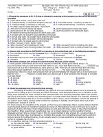 ĐỀ KT CUỐI HK1 ANH 11 NĂM HỌC 2020-2021 CÔ NHI