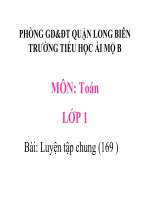 BGĐT - TOÁN 1 - TUẦN 31 - LUYỆN TẬP CHUNG (T169)
