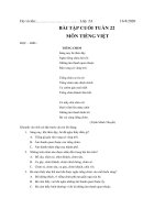 Bài ôn tập môn Tiếng Việt khối 2 - Cuối tuần 22