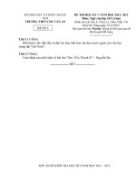 Tải Đề thi học kì I môn Ngữ Văn lớp 10 cơ bản dành cho các lớp A (Đề 03) - THPT Chu Văn An (2012 - 2013) -  Đề thi học kì