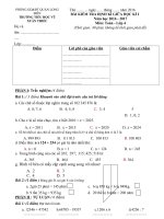 Đề kiểm tra định kì - Giữa học kì I - Khối 4 - Môn Toán - Năm học 2016 - 2017