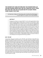 THỬ NGHIỆM XÂY DỰNG MÔ HÌNH ĐÀO TẠO NGUỒN NHÂN LỰC CHO ĐỊA PHƯƠNG NHẰM PHỤC HỒI CÁC VÙNG ĐẤT BỊ SUY THOÁI BỞI CHẤT ĐỘC HÓA HỌC DO QUÂN MỸ SỬ DỤNG TRONG CHIẾN TRANH Ở VIỆT NAM