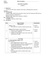 GIÁO ÁN TIẾNG ANH 1 GETTING STARTED LESSON 2