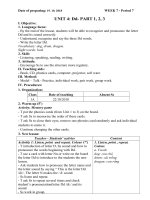 giáo án Tiếng Anh lop 1 tuần 7