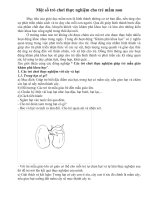 Một Số Trò Chơi Thực Nghiệm Cho Trẻ Mầm Non