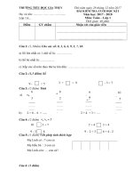 Đề KTĐK - Cuối kì 1 - Toán 1 - TH Gia Thuỵ - 2017 - 2018