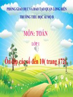 Toán 1 - Tuần 33 - Ôn tập các số đếm đến 10 - Tiết 2