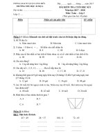 Toán 2 - Cuối HK I - năm học 2017-2018