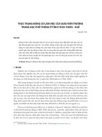 Thực trạng động cơ làm việc của giáo viên trường Trung học Phổ thông ở tỉnh Thừa Thiên- Huế
