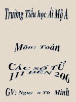 Tuần 30 - Bài: Các số từ 111 đến 200