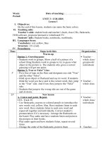 GIÁO ÁN ANH 1 UNIT 2 LESSON 1