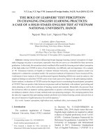 The Role Of Learners’ Test Perception In Changing English Learning Practices: A Case Of A High-Stakes English Test At Vietnam National University, Hanoi
