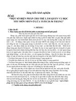 “MỘT SỐ BIỆN PHÁP CHO TRẺ LÀM QUEN VÀ HỌC TỐT MÔN NBTN Ở LỨA TUỔI 24-36 THÁNG”