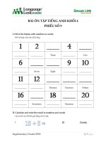 Phiếu ôn tập hè môn tiếng Anh - Khối 4