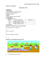 GIÁO ÁN TIẾNG ANH LỚP 3 - TUẦN 18