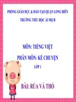 Tiếng Việt 1 - Tuần 25- Kể chuyện - Rùa và Thỏ
