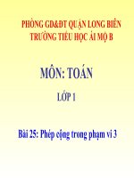 Toán 1 - Tuần 7 - Phép cộng trong phạm vi 3