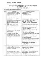 Tiếng Anh 4 - Nội dung ôn tập cuối học kì II - Năm học 2019 - 2020